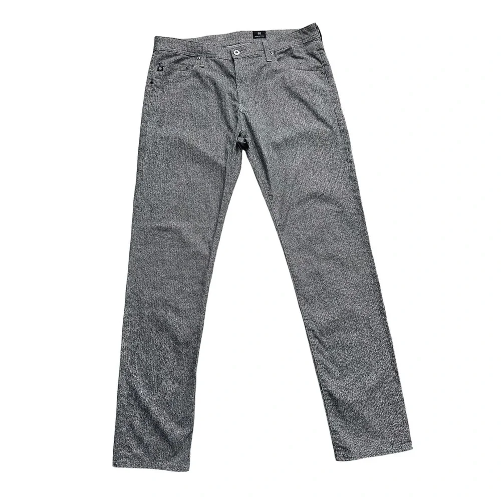 Preppy AG Adriano Goldschmied Tellis Modern Slim Jeans 36x34 Herringbone Grey